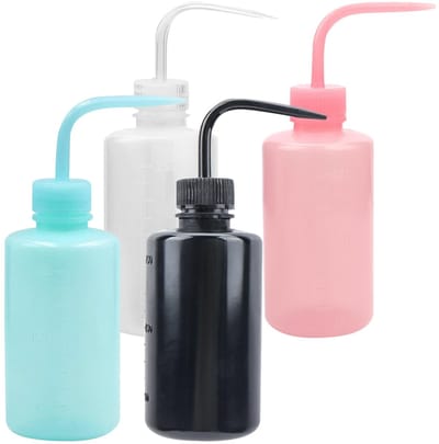 Dailygoods- Wasfles 250 ml - Set van 4 - Knijpfles - Kunststof - LDPE - Lekvrij - Draagbaar