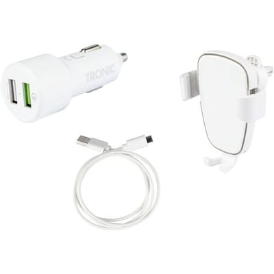 TRONIC Smartphonehouder met Qi-laadfunctie (Wit)