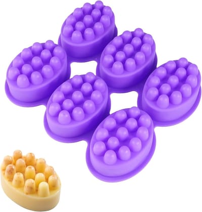 Handgemaakte Zeep Mallen van Silicone, 6 Cavity Oval Vorm, Perfect voor DIY Zeep en Ambachtelijke Creaties, Makkelijk te Verwijderen en Ideaal voor Massages