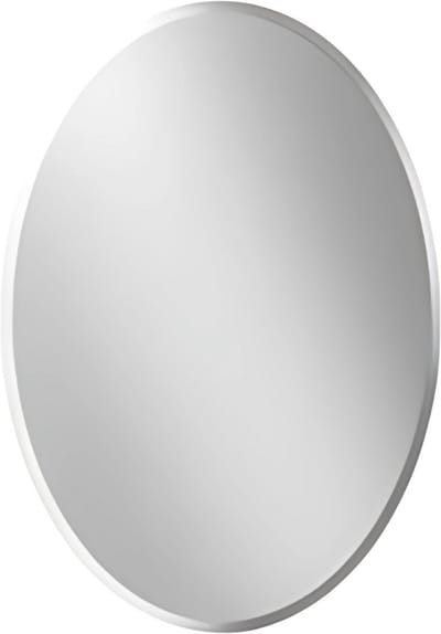 Ovale Wandspiegel Nulad - Organisch - 50x70cm - Voor Woonkamer, Slaapkamer & Badkamer - Decoratieve - Walnoothouten Frame