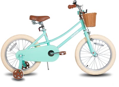 Joystar Fantasy Kinderfiets voor Meisjes - 18 Inch - Mand - Zijwieltjes - Bel - Handrem - Groen - Geschikt voor buitenactiviteiten in de lente