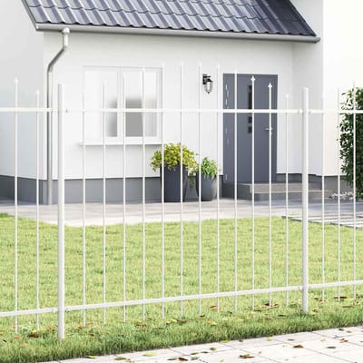 vidaXL - Tuinhek - WOERDEN - 7 - st - 170 - x - 165 - cm - Gepoedercoat - staal - Wit
