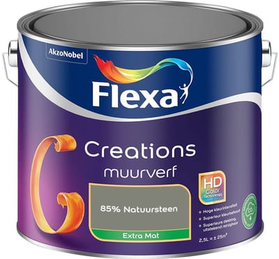 Flexa - Creations Muurverf Extra Mat - 85% Natuursteen - Mengverf - 2,5 L