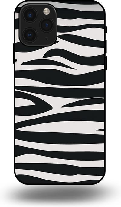 Smartphonica Telefoonhoesje geschikt voor iPhone 11 Pro met zebra opdruk - TPU backcover case met zebra print design - Zwart Wit geschikt voor iPhone 11 Pro