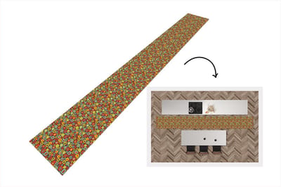 Keukenloper 400x50 cm - Keukenmat vinyl Patroon - Jaren 70 - Retro - Bubbel - Keukenmatten loper - Keuken vloerkleed tapijt