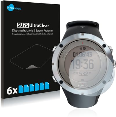 Savvies - Screenprotector voor Suunto Ambit3 Peak Sapphire - Folie Beschermfolie transparant 6 Stuks
