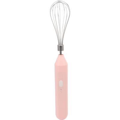 Elektrische Eierklopper Handheld USB-oplaadbaar Melkschuimer Draagbare Snoerloze Drankmixer met Roestvrijstalen Klopper roze