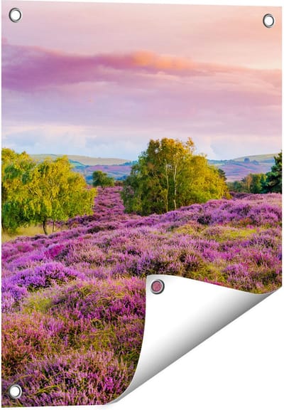 Gards Tuinposter Paarse Weide - 40x50 cm - Tuindoek - Tuindecoratie - Wanddecoratie buiten - Tuinschilderij