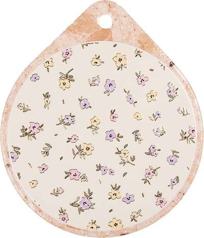 Clayre & Eef Onderzetters Pannen 20x23 cm Beige Keramiek Bloemen