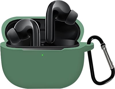 By Qubix - Geschikt voor Xiaomi FlipBuds Pro - siliconen hoesje - Liquid series met haak - Groen