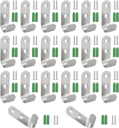20 Stuks RVS Tarp Haak met 2 Gaten, Stevige Bevestigingshaak voor Zeil, Trailer en Tension Hooks, Ideaal voor Buitengebruik en Verankering