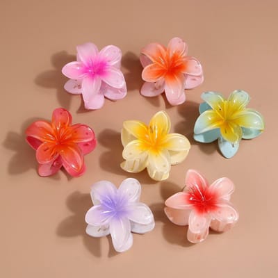 Europese en Amerikaanse grensoverschrijdende Plumeria Clip Bauhinia Haarclip Festival High-end Dames Haarklem Magenta-8cm pink