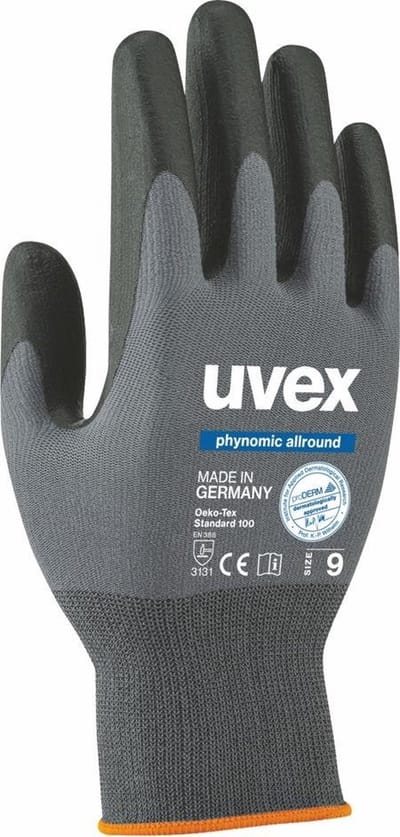 uvex 60049 Veiligheidshandschoen - Maat 6 - Zwart - 1 paar