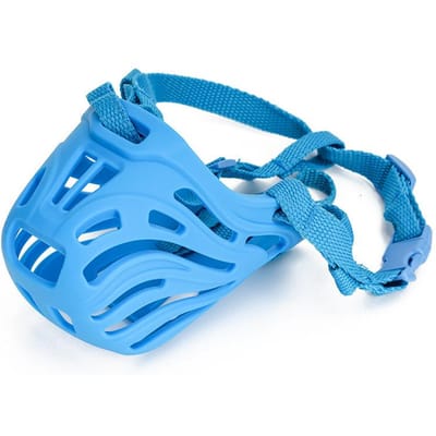 Verstelbare Hondenhalsband Zacht Siliconen Ademend Gaas Sterke Mand Kleine&Grote Hond Mondkorven Huisdier Trainingsaccessoires 103x91x88mm