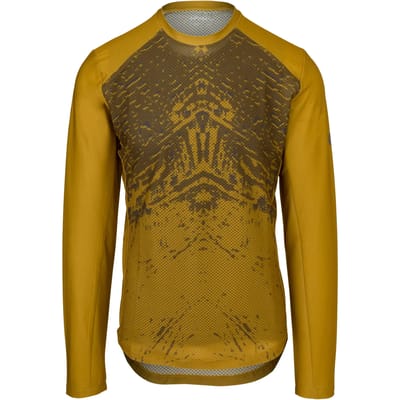 AGU Venture - MTB Fietsshirt Lange Mouwen - Wielrenshirt - Unisex - Bruin - L - 100% Polyester - Ademend mesh rugpand - Zakje met rits - Verlengde achterzijde