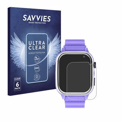Savvies - Screenprotector voor Jubunrer Kids Smartwatch - Folie Beschermfolie transparant 6 Stuks