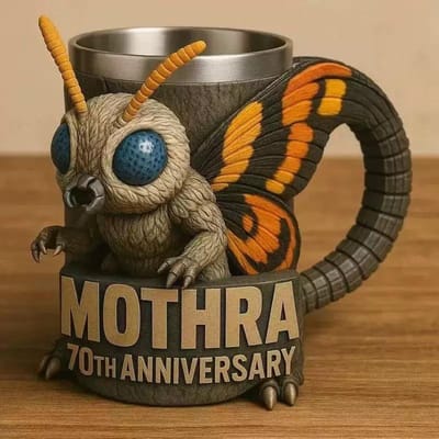 6 Types Modèle Périphérique Anime Godzilla Ornement Tasse à Eau Godzilla 70e Anniversaire Mug en Résine 3D Tasses à Café Dessin Animé Cadeau pour Enfants 14x12x11cm