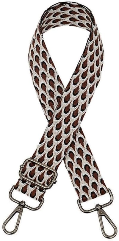 Verstelbare Schouderband 75-130cm, 3.8cm Breed, Vervangende Tasband voor Handtassen, DIY Accessoires, Zwart en Oranje Khaki