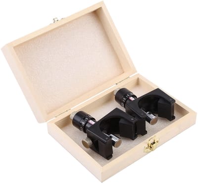 Dailygoods- Freestemplate 2-delig - Houtbewerkingsgereedschap - Verstelbare Hoogte 22 mm - Diameter 75-125 mm - Inclusief Houten Doos - Eenvoudig in Gebruik - Freestel