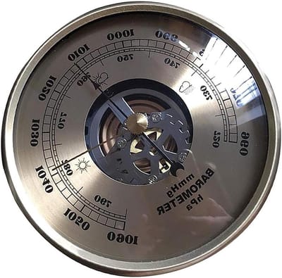 Wandbarometer - Weerstation - Weer Voorspellen - Aluminium Behuizing - 108mm Diameter - Zilver