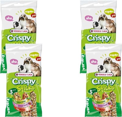 Versele-Laga Crispy Sticks Triple Variety Pack - Konijnensnack - 4 x Mix 3x55 g Herbivoren