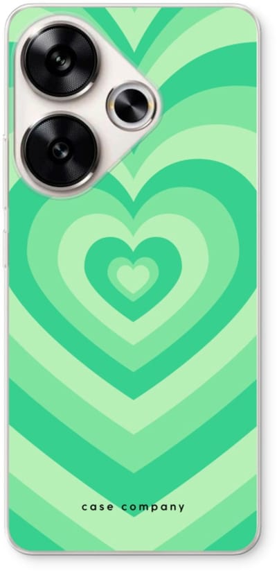 Case Company® - Hoesje geschikt voor Xiaomi Poco F6 hoesje - Hart Groen - Soft Cover Telefoonhoesje - Bescherming aan alle Kanten en Schermrand