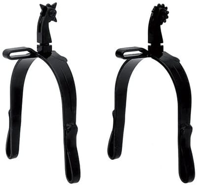 Hispano Hipica Country Black Oxide Coating Long Straight Neck Rowel English Sporen Zwart