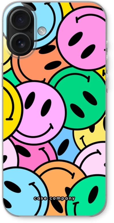 Case Company® - Hoesje geschikt voor iPhone 16 Plus hoesje - Smiley N°1 - Soft Cover Telefoonhoesje - Bescherming aan alle Kanten en Schermrand