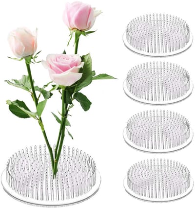 4-stuks Kenzan - Bloemschikker - Japanse Kenzan-bloemschikker - Naaldvormige bloemschikker - Drie zuignappen - Diameter 7 cm - Geschikt voor bloemschikken, vazen, Japanse bloemstukken en plantdecoratie - Transparant
