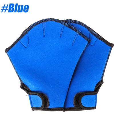 Gants de Natation Gants d'Exercice Aquatique en Néoprène avec Palmes Gants d'Entraînement Résistance à l'Eau Parfaits Pour la Natation la Plongée M bleu