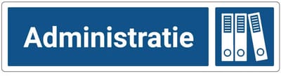 Administratie deurbordje met zelfklevende strip | Forex Re materiaal | 20 x 5 cm