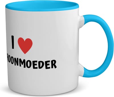 Akyol - i love schoonmoeder koffiemok - theemok - blauw - Schoonmoeder - de liefste schoonmoeder - moeder cadeautjes - moederdag - verjaardag - geschenk - kado - 350 ML inhoud