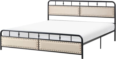 BREUILLET - Tweepersoonsbed - Zwart - 180 x 200 cm - IJzer