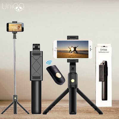 Uniqq Selfiestick Met Bluetooth Afstandsbediening | Telefoonhouder Bureau | Opvouwbaar 360 Graden | Vlog statief telefoon | Statief Smartphone | Telefoonstandaard | Selfie Stick | Telefoon Tripod | Selfiestick Iphone | Selfiesticks