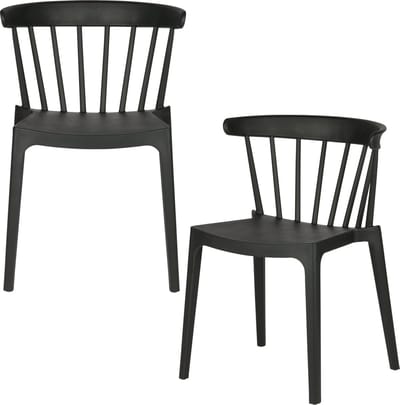 WOOOD Bliss Tuinstoelen - Kunststof - Zwart - Set van 2