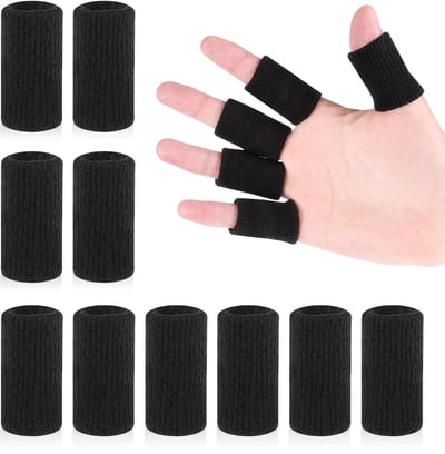 Daity Set van 10 - Vinger Brace - vingerbeschermers - elastische vingerhoesjes - compressievingerhoesjes - duimbeschermers - geschikt voor sporten zoals basketbal en golf.