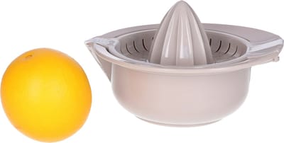 Plasticforte Sinaasappelpers/citruspers - Handmatig - kunststof - 18 x 10 cm - beige