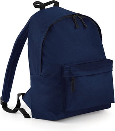 Bagbase Rugtas - navy blauw - 18L - 42 x 31 cm - schooltas met voorvak - rugzak