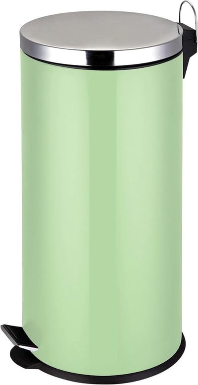 30 liter pedaalemmer - slanke groene keukenemmer - roestvrij staal - recyclingbakken - keukenbakken - 65 x 30 x 36 cm pedaalemmer 50 liter