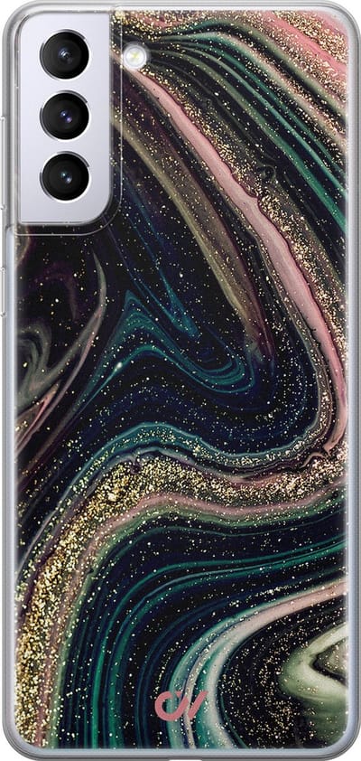 Hoesje geschikt voor Samsung Galaxy S21 Plus hoesje - Marble Twilight - - Multi - - Casevibes