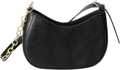 Dailygoods - Retro schoudertas voor dames, schoudertas van kunstleer, geschikt voor winkelen, werk en school, 22 cm breedte bovenkant, 23,5 cm, zwart