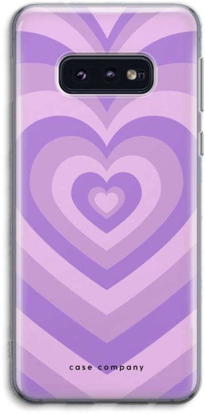 Case Company® - Hoesje geschikt voor Samsung Galaxy S10e hoesje - Hart Paars - Soft Cover Telefoonhoesje - Bescherming aan alle Kanten en Schermrand