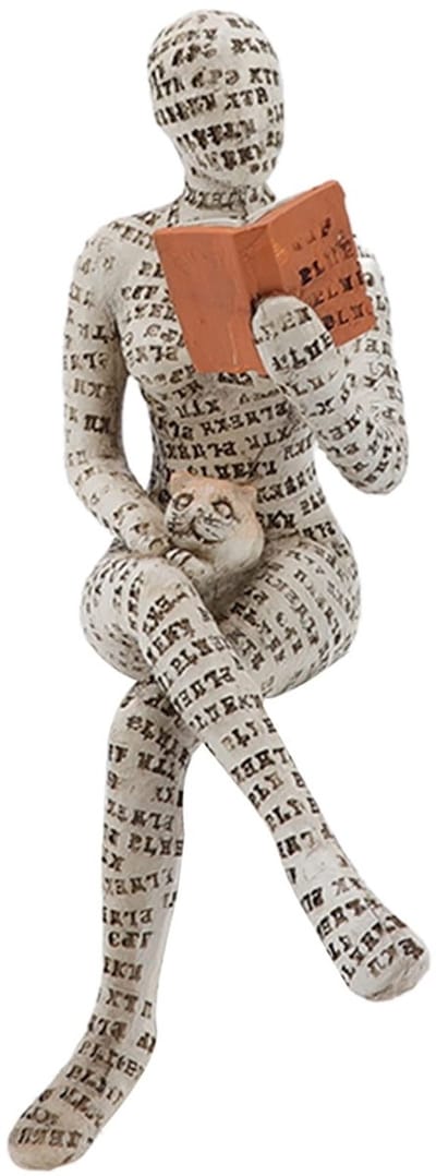 Dailygoods- Beeldje Leesvrouw - Sculptuur - Decoratie - Hars Ornament - Uniek Ontwerp - Cadeau voor Thuis