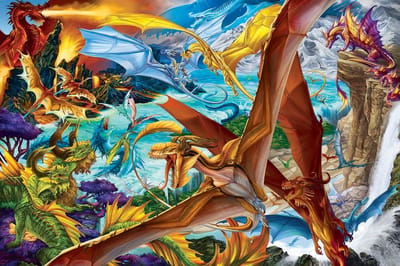 Draken Wereld Puzzel 1000 Stukken Legpuzzel voor Volwassenen en Kinderen