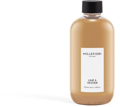 Millefiori Milano - Navulling voor Geurstokjes 250 ml - Lime & Vetiver - 4-5 maanden