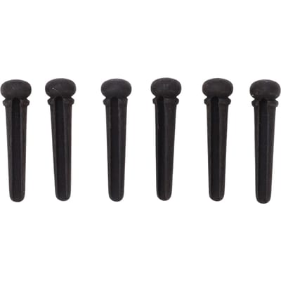 6 Stuks Gitaarbrugpennen Ebbenhout Delicaat Eenvoudig Lange Levensduur Standaard Gitaarpennen Set Zwart black