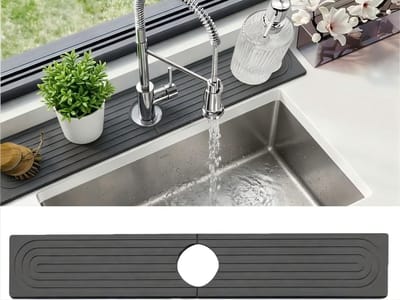 Dailygoods- Afdruipmat Waterabsorberend - Gootsteenmat - Tray Voor Keuken/Badkamer - Sneldrogende Steen - Donkergrijs - 60 x 10 cm - Keukenmat