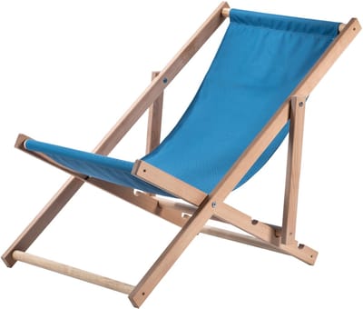 Anjouin natuurlijke ligstoel salontafelset + 2 blauwe houten ligstoelen