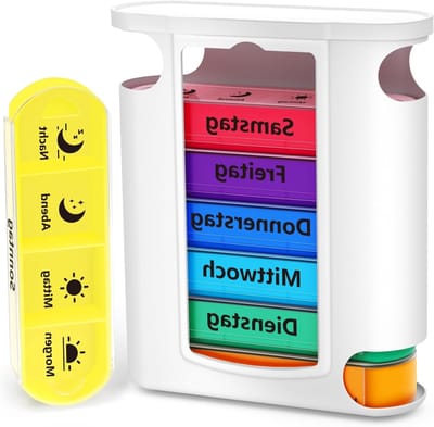Tabletten Organizer met 4 Compartimenten voor Ochtend, Middag, Avond en Nacht - Weekdoos voor Medicijnen en Supplementen, Ideaal voor 7 Dagen Gebruik