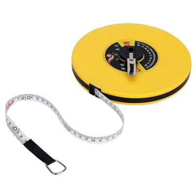 Dailygoods- Meetlint 50 Meter - Dubbelzijdige Schaal - Glasvezel - Waterdicht - Schokbestendig - Verstelbare Handgreep - Kalibreringsnauwkeurigheid - Meetband
